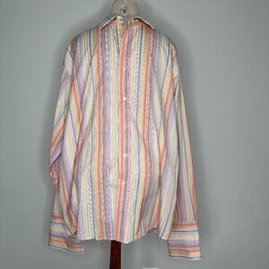 Duchamp Men’s Multicolor Dress Shirt 100% Cotton Size 40